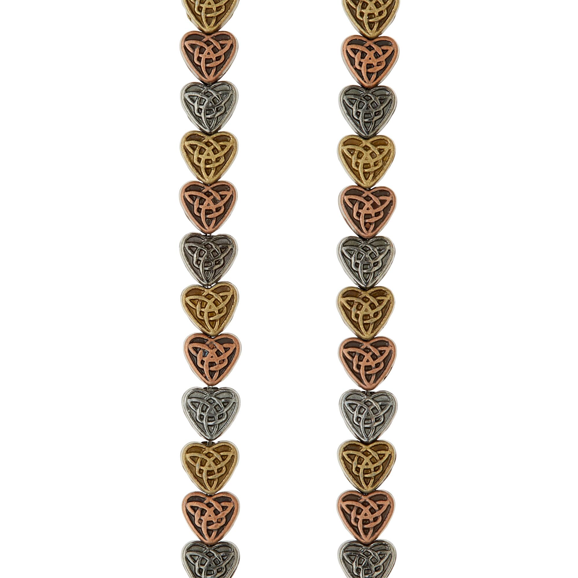 Multicolor Plated Metal Heart Beads, 6mm by Bead Landing™